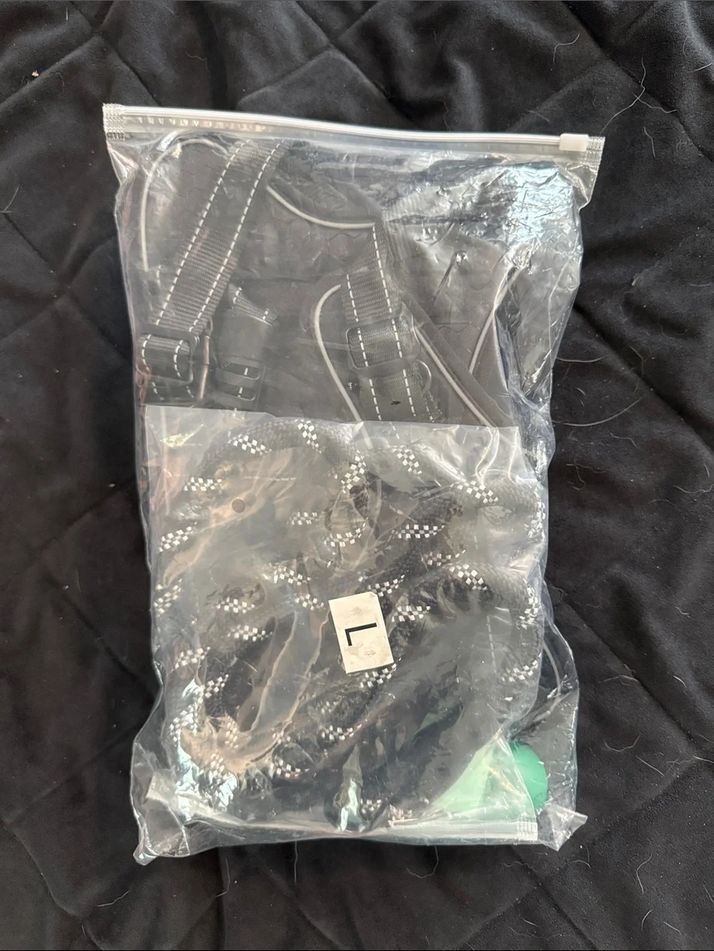 NWT Black Reflective Service Dog Harness with Padded Handle and Leash